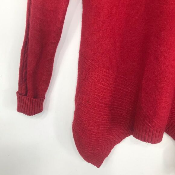 Patrizia Luca Milano Red Knit Mock Neck Curve Hem Pullover Tunic Sweater - Picture 5 of 16